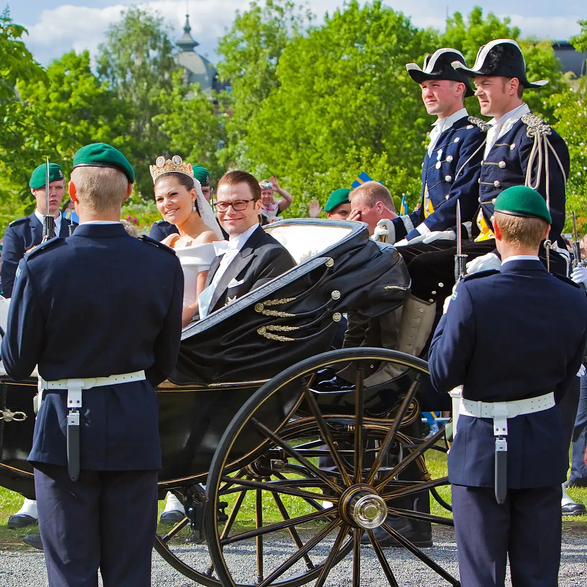 Crown Princess Victoria and Prince Daniel in the carriage procession through Stockholm, June 19, 2010.
