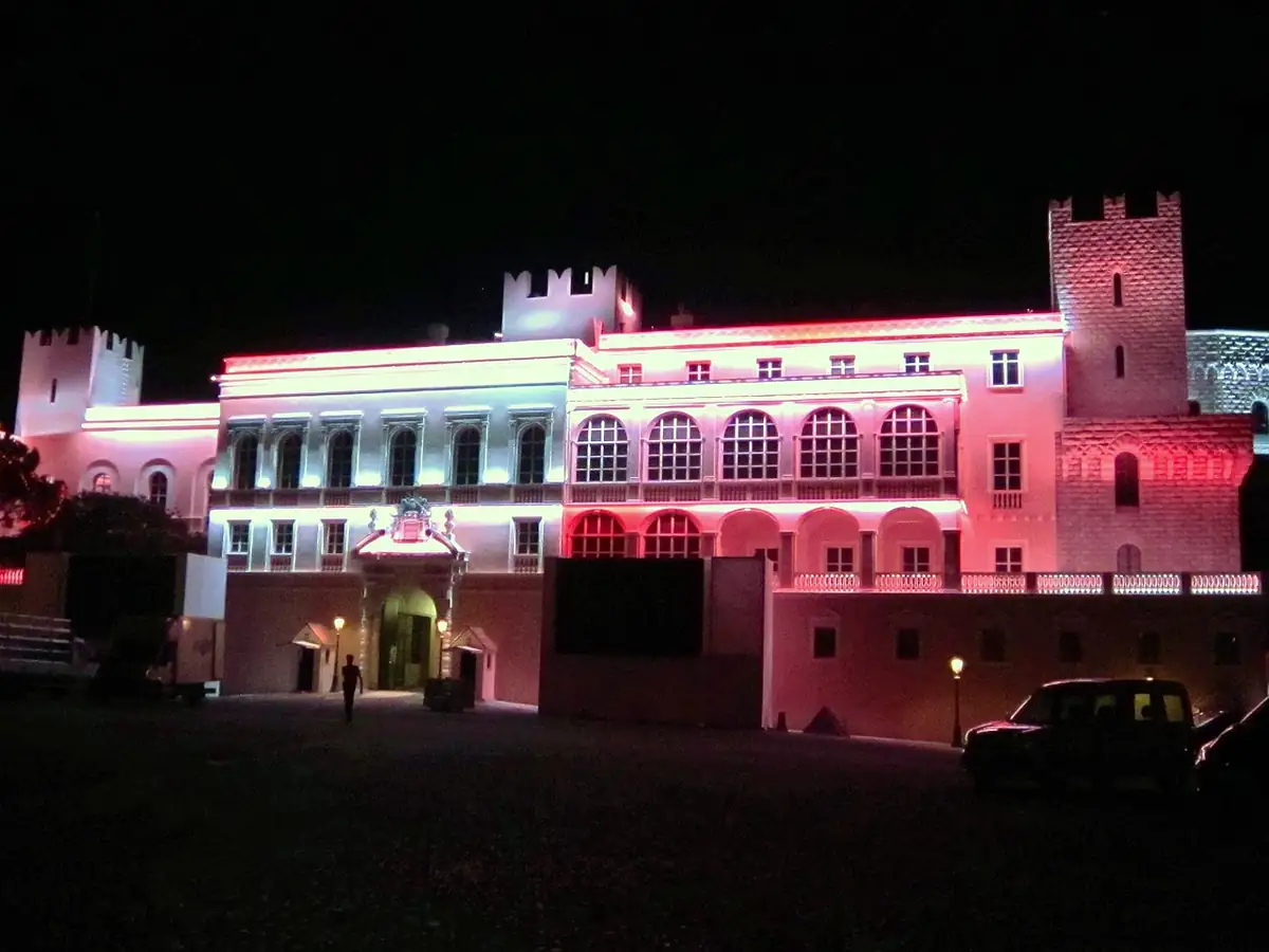 The Prince's Palace of Monaco lit for the royal wedding, July 2011.