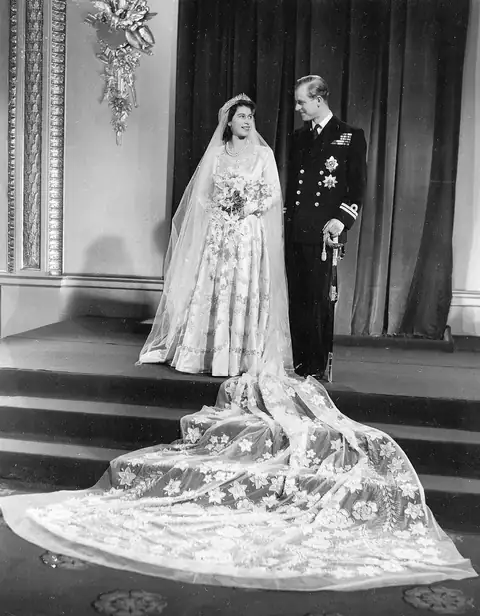 La boda de Isabel II y Felipe de Edimburgo en Londres, 1947
