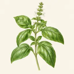 Albahaca Dulce (ilustración botánica)