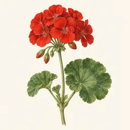 Geranio (ilustración botánica)