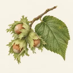 Nueces (ilustración botánica)