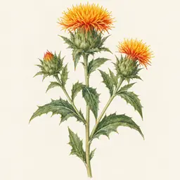Cártamo (ilustración botánica)