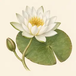 Lirio de Agua (ilustración botánica)