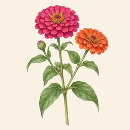 Zinia (ilustración botánica)